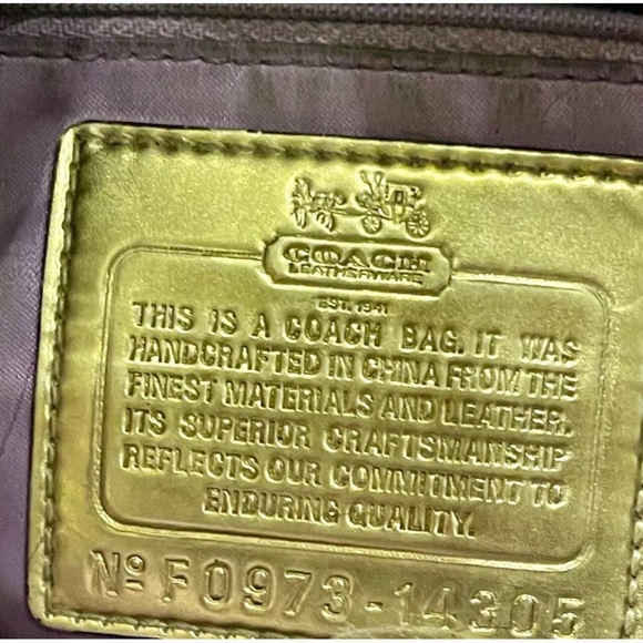 Coach Madison Maggie Bag Dark brown Gold Purple lining Signature C Pockets Hobo - Picture 5 of 15